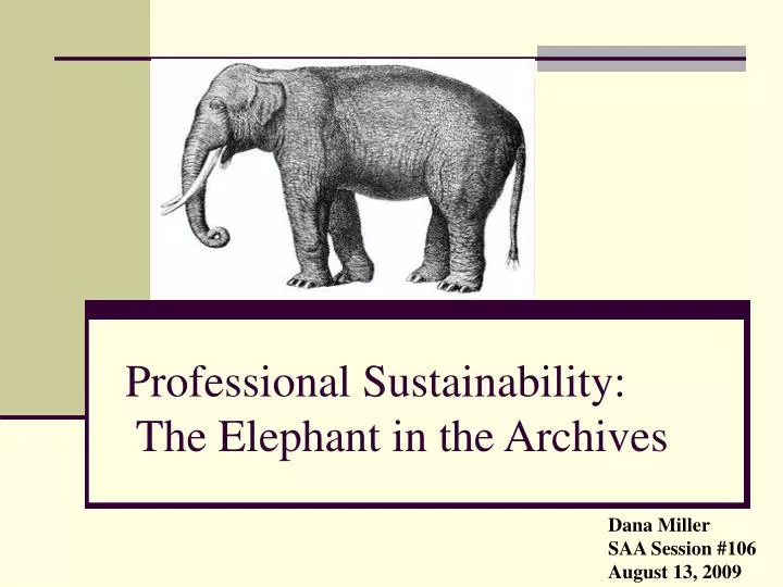 professional sustainability the elephant in the archives