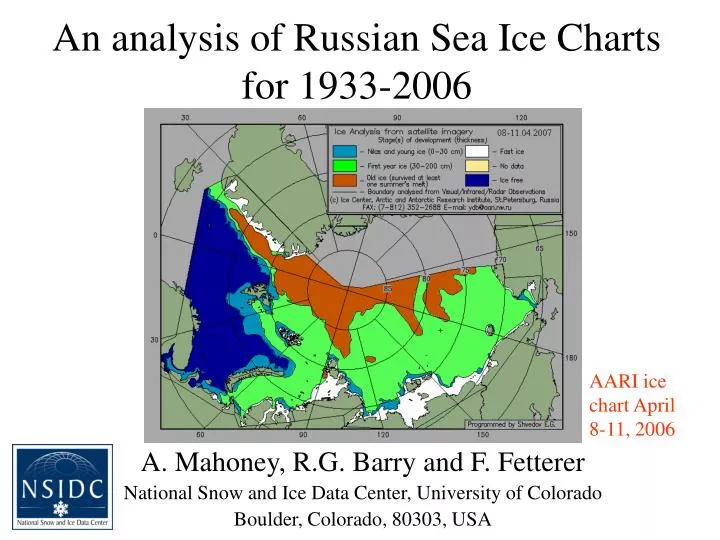 an analysis of russian sea ice charts for 1933 2006