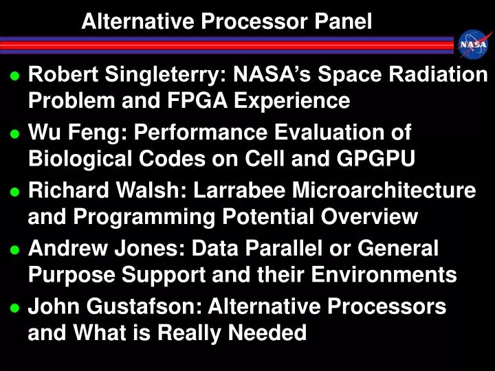 alternative processor panel