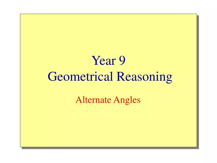 year 9 geometrical reasoning