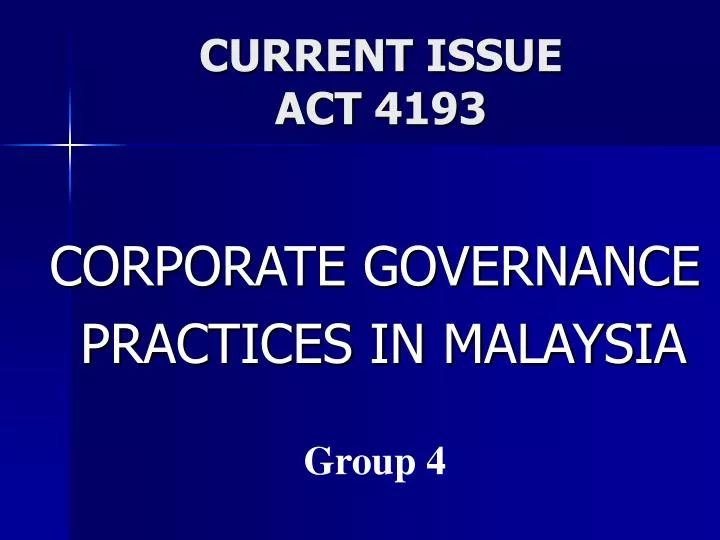 current issue act 4193