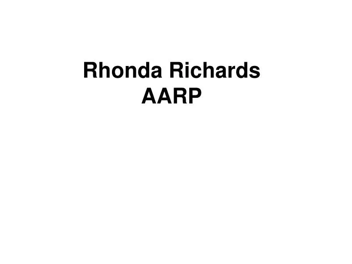 rhonda richards aarp