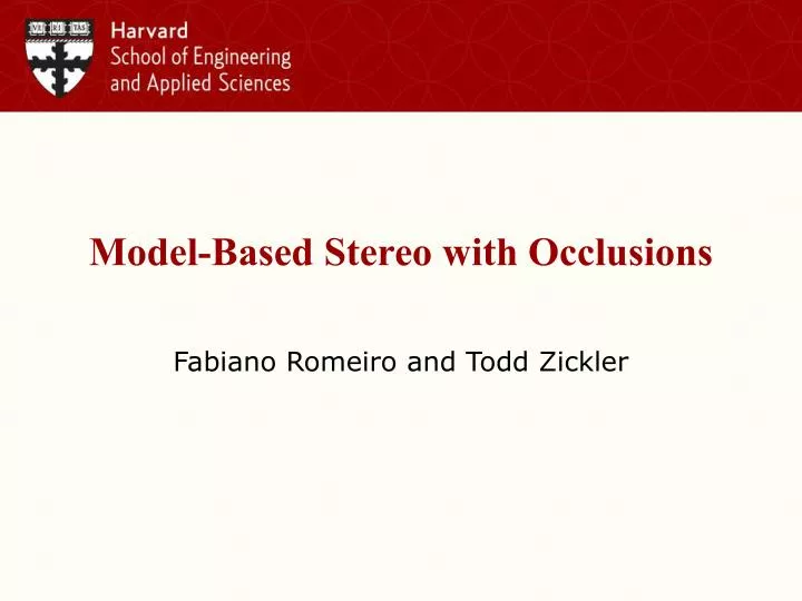model based stereo with occlusions