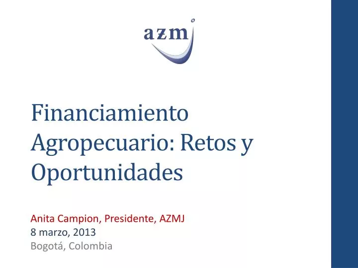 financiamiento agropecuario retos y oportunidades