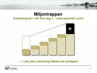 Miljontrappan Avkastning på 1 mkr från dag 1… sipnordic.se/mt