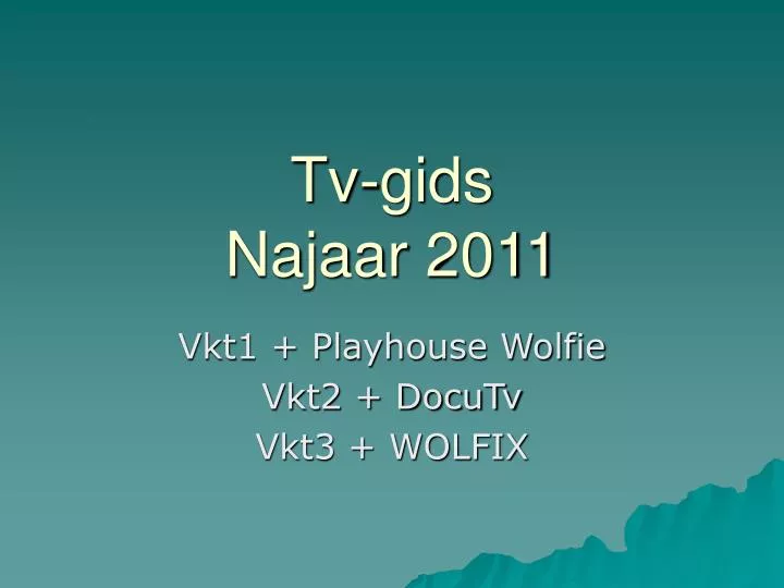 tv gids najaar 2011