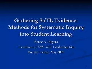 Gathering SoTL Evidence: Methods for Systematic Inquiry into Student Learning