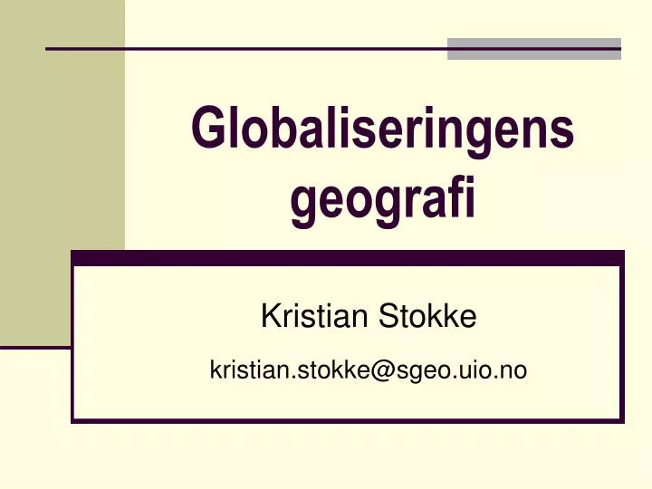 globaliseringens geografi