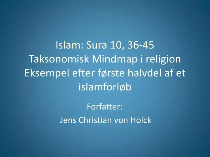 islam sura 10 36 45 taksonomisk mindmap i religion eksempel efter f rste halvdel af et islamforl b