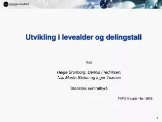 utvikling i levealder og delingstall