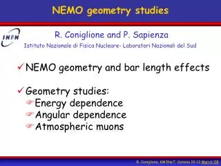 NEMO geometry studies
