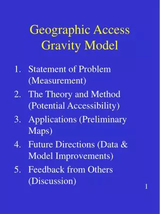 Geographic Access Gravity Model