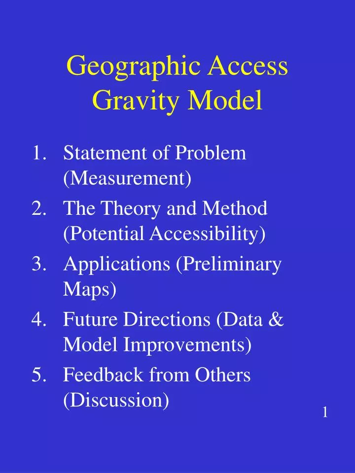 geographic access gravity model