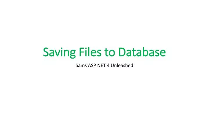 saving files to database