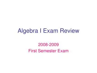 algebra i exam review