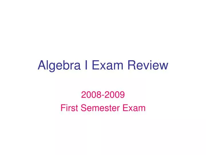 algebra i exam review