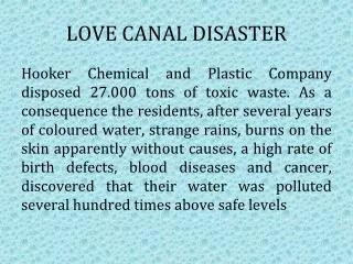 LOVE CANAL DISASTER