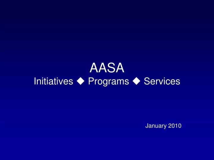 aasa initiatives programs services