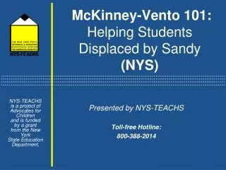 McKinney-Vento 101: Helping Students Displaced by Sandy (NYS)