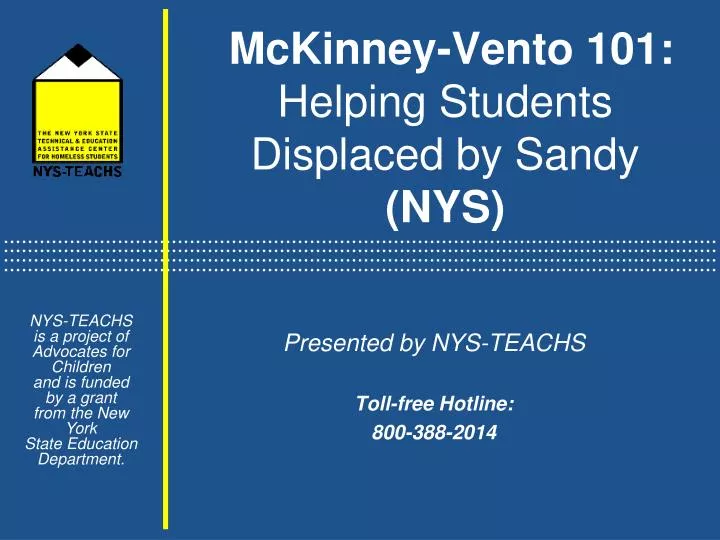 mckinney vento 101 helping students displaced by sandy nys