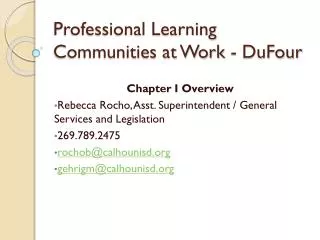 Professional Learning Communities at Work - DuFour