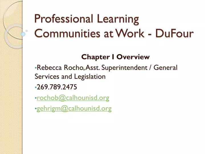 professional learning communities at work dufour