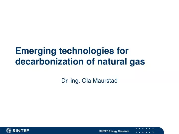 emerging technologies for decarbonization of natural gas