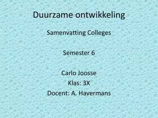 duurzame ontwikkeling