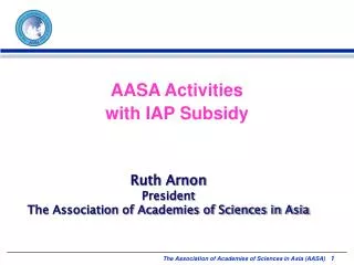 AASA Activities with IAP Subsidy