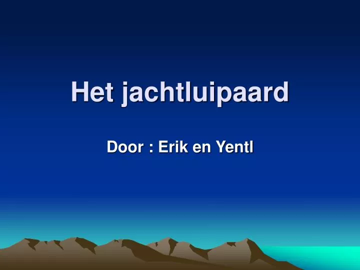 het jachtluipaard