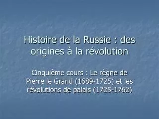 histoire de la russie des origines la r volution