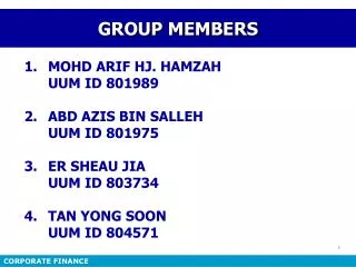 GROUP MEMBERS