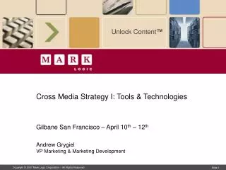 Cross Media Strategy I: Tools &amp; Technologies