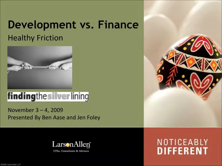 development vs finance
