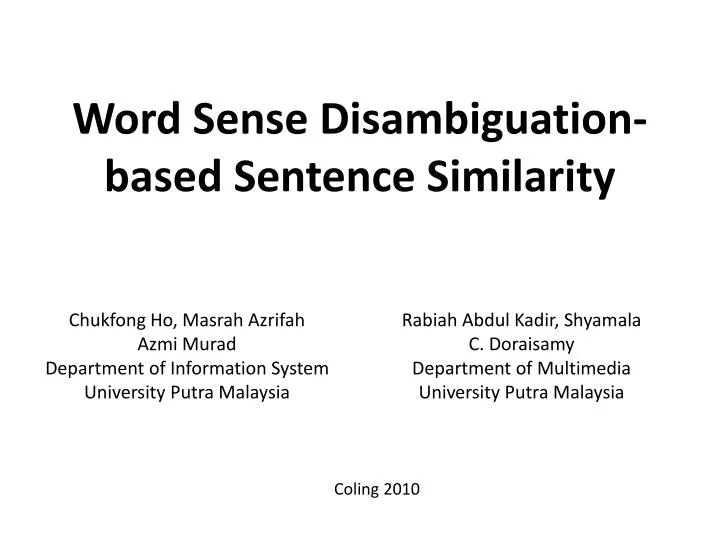 word sense disambiguation based sentence similarity