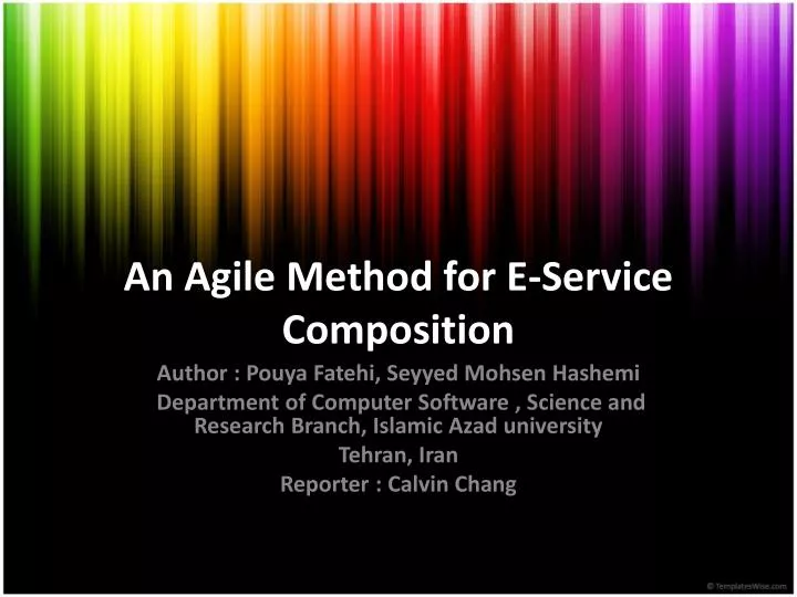 an agile method for e service composition