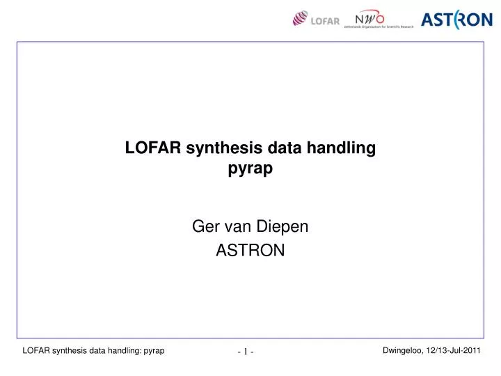 lofar synthesis data handling pyrap