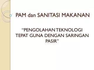 pam dan sanitasi makanan