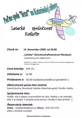 leteck spolo nos katkair
