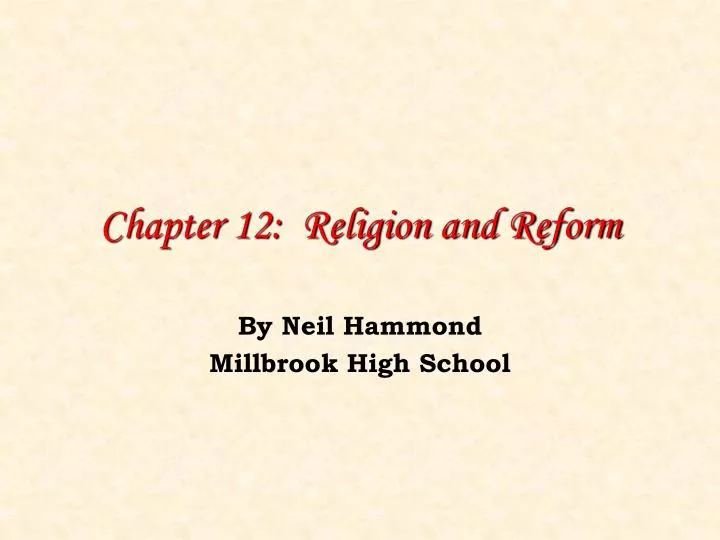 chapter 12 religion and reform