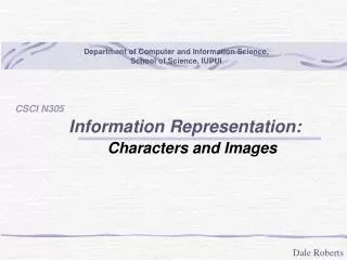 Information Representation: Characters and Images