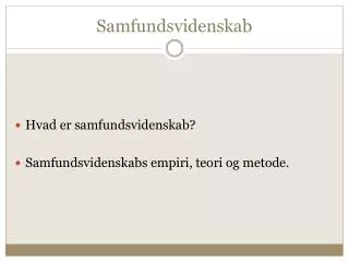 samfundsvidenskab