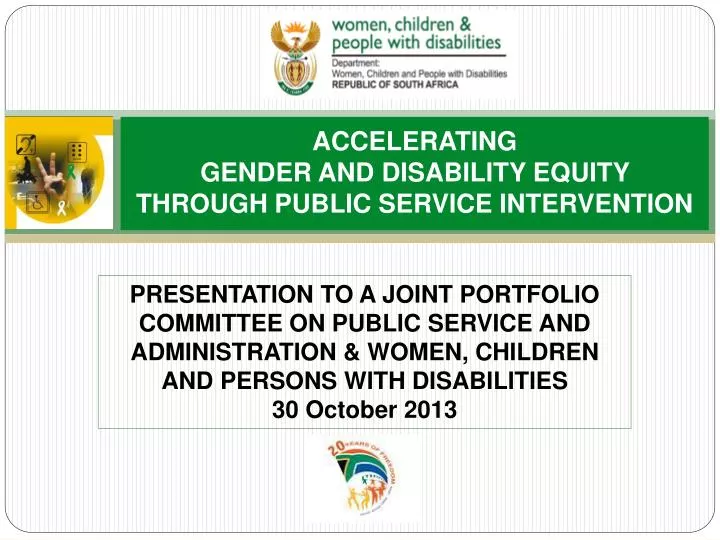 accelerating gender and disability equity through public service intervention