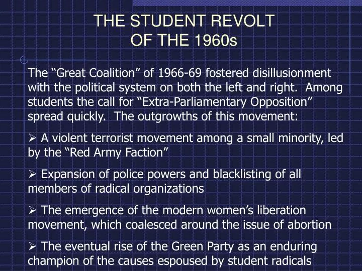 the student revolt of the 1960s