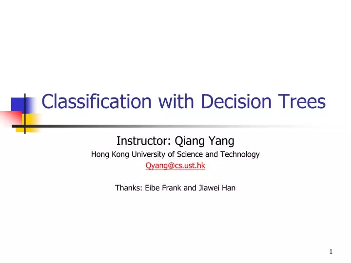 classification with decision trees