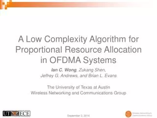 A Low Complexity Algorithm for Proportional Resource Allocation in OFDMA Systems