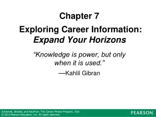 Chapter 7 Exploring Career Information: Expand Your Horizons