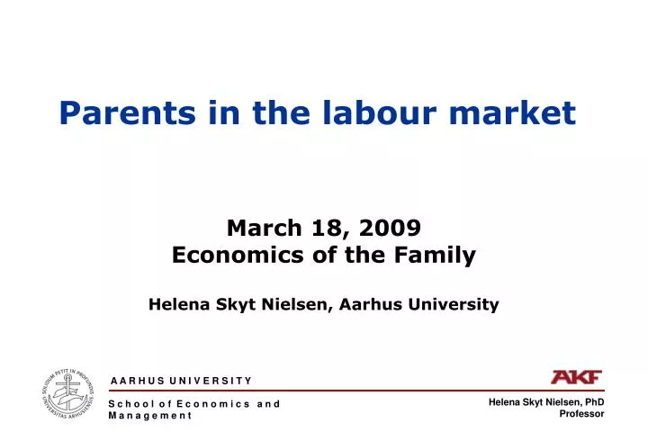 parents in the labour market