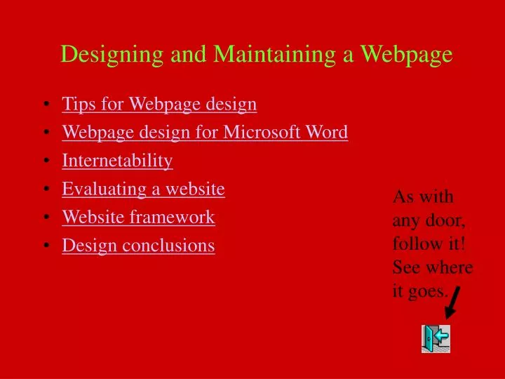 designing and maintaining a webpage