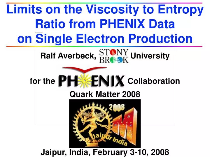 limits on the viscosity to entropy ratio from phenix data on single electron production